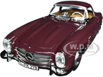 1957 Mercedes-Benz 300 SL Roadster Dark Red 1/18 Diecast Model Car by Norev