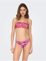 Dark pink women's patterned bikini bottom ONLY Lolli - Women's