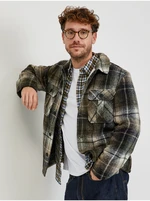 Green men's checkered shirt jacket LERROS - Men