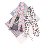 Flyingbee Colorful Butterflies Painting Art Key Chain Lanyard Neck Strap For Phone Key ID Card Fashion Lanyard For Friend X2122