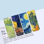 4pcs World famous paintings Magnet Bookmark Retro Van Gogh starry sky Reading Book mark Stationery material School Office Supply