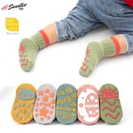 Children's Socks Solid Striped Spring Boy Rubber Non-slip Newborn Baby Floor Socks Cotton Infant Socks for Girls