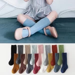 Baby Accessories 16 Colors Solid Baby Boys Girls Knee High Long Socks 0 to 8T Kids Ribbed Sock Children Cotton Stripe Sock