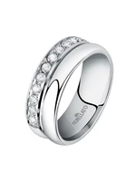Morellato Třpytivý ocelový prsten s krystaly Bagliori SAVO160 56 mm