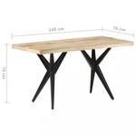 Jídelní stůl masivní dřevo / ocel Dekorhome 140x70x76 cm,Jídelní stůl masivní dřevo / ocel Dekorhome 140x70x76 cm