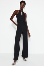 Trendyol Black Woven Shiny Stone Jumpsuit