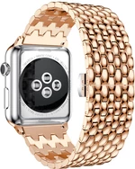 4wrist Ocelový tah s dračím vzorem pro Apple Watch 42/44/45/49 mm - Rose Gold