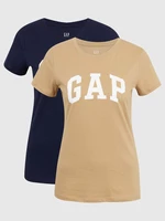 Beige women's T-shirt GAP Logo franchise classic t-shirt, 2pcs