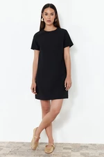Trendyol Black Straight Cut Super Mini Woven Dress