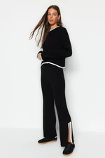 Trendyol Black Corduroy Color Block Knitwear Top-Upper Set