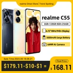 Realme C55 Smartphone MediaTek Helio G88 6,72'' FHD+ 90Hz Screen AI 64MP Camera 33W SUPERVOOC Charge Cell Phone 5000mAh Battery