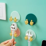 Creative Thumb Plug Holder Punching-free Wall Adhesive Key Bag Hanger Hook Bathroom Gadget Towel Razor Rack Kitchen Gadgets Hook