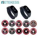 RETEKESS Wireless Waiter Calling System Restaurant Pager 2 TD112 Waterproof Watch Receiver+10 T117 Call Button for Coffee Clinic