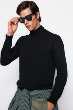 Trendyol Black Slim Fit Half Turtleneck Basic Knitwear Sweater