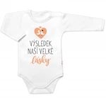 Body dlouhý rukáv, Výsledek naší velké lásky, Baby Nellys, bílé, vel. 68 (3-6m)