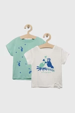 Dětské bavlněné tričko zippy 2-pack zelená barva