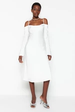 Trendyol Ecru Lined Knitted Wedding/Wedding Elegant Evening Dress