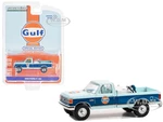 1990 Ford F-150 Pickup Truck with Fuel Transfer Tank Light Blue and Blue with Light Blue Interior "Gulf Oil Special Edition" Series 2 1/64 Diecast Mo