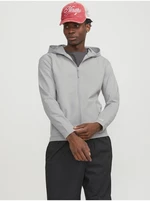 Men's Light Grey Zip Up Hoodie Jack & Jones Cloud - Men