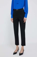 Kalhoty Artigli dámské, černá barva, jednoduché, medium waist
