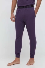 Pyžamové kalhoty Calvin Klein Underwear pánské, fialová barva, s potiskem