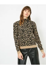 Koton Leopard Wzorzysty Sweter Z Dzianiny