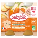 BABYBIO Zemiaky s mrkvou, paradajkami a teľacím mäsom 2x200 g
