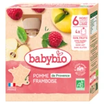 BABYBIO Kapsička jablko malina 6m+ 4 x 90 g