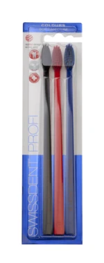 SWISSDENT Colours Zubné kefky Soft-Medium 2+1 Zug 3 ks
