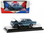 1970 Datsun 510 Blue Metallic with Dark Blue Stripes Limited Edition to 3850 pieces Worldwide 1/24 Diecast Model Car by M2 Machines