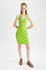 DEFACTO bodycon Sleeveless Mini Short Sleeve Knitted Dress