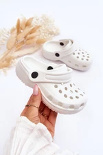 Kids Foam Crocs Slides White Percy