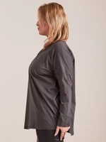 Graphite blouse with neckline PLUS SIZE