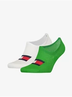 Sada dvou párů ponožek v bílé a zelené barvě Tommy Hilfiger Underw - Pánské