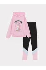 LC Waikiki Girls' Hoodie with Printed Long Sleeved Sweatshirts and Tights