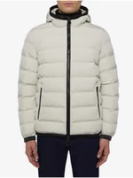 Light Grey Men's Quilted Winter Jacket with Geox Hood - Men