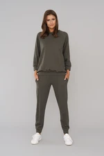 Women's tracksuit Alta, 3/4 sleeves, long legs - dark olive