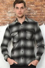 G697 DEWBERRY MENS SHIRT-BLACK-ANTHRACITE