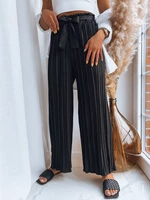 Women's pleated trousers RUFFLES black Dstreet