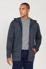 AC&Co / Altınyıldız Classics Men's Navy Blue-gray Standard Fit Regular Fit Hooded Zipper Sweatshirt Jacket