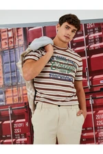 Koton College T-Shirt, Crew Neck Print Detailed