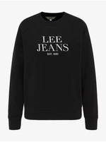 Black Women's Sweatshirt with Lee Crew Prints - Women