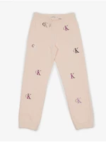 Light Pink Girly Patterned Sweatpants by Calvin Klein Jeans