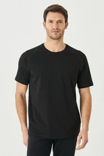 AC&Co / Altınyıldız Classics Men's Black Long Fit Crewneck Short Sleeve Cotton T-Shirt. AC&Co / Altınyıldız Classics Men's Black Long Fit Crewneck Short Sleeve Cotton T-Shirt.