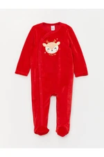 LC Waikiki Christmas Themed Long Sleeve Embroidery Detail Velvet Baby Girl Rompers LC Waikiki Christmas Themed Long Sleeve Embroidery Detail Velvet Baby Girl Rompers