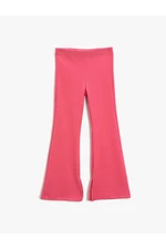 Koton Spanish Leg Trousers with Slit Detailed Ribbed, Elastic Waist.