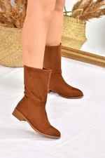 Fox Shoes Women's Leatherette Suede Flat Sole Daily Boots