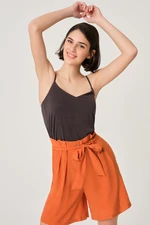 Dagi Women's Cinnamon Cupro Tie Waist Shorts