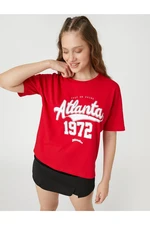 Koton College Print T-Shirt, Crew Neck Short Sleeves