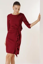 By Saygı Flounce Front Detailed Lycra Dress